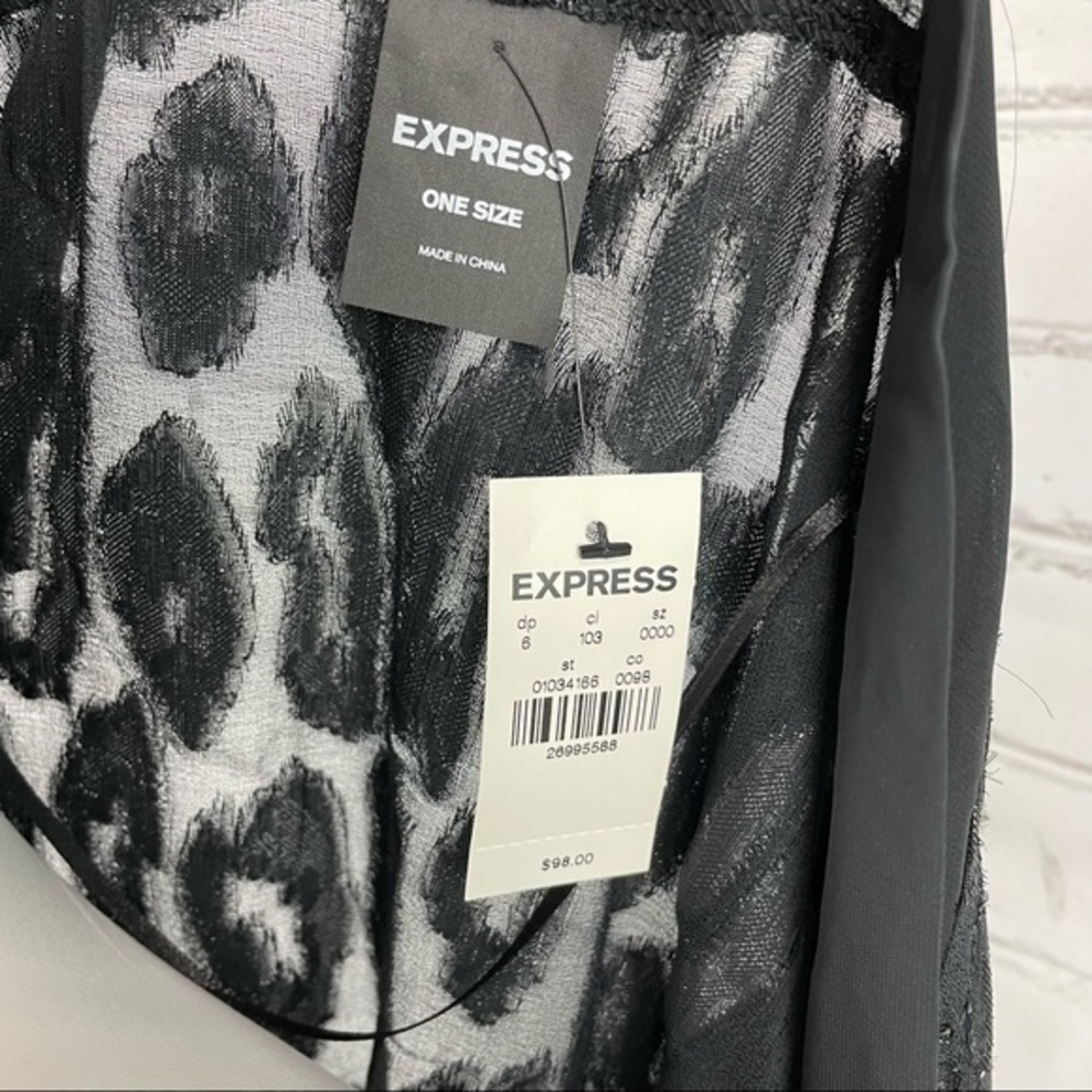EXPRESS Black Burn Out Leopard Kimono One Size - Picture 15 of 16